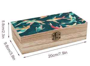 กล่องไม้ธรรมชาติทำด้วยมือพร้อมรายละเอียดการพิมพ์เคลือบฟันที่ทำจากอะคาเซียมมะม่วงและไม้สนโดยหัตถกรรม - Product Image 4