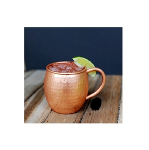 Authentic Pure <b>Copper</b> Hammered Round Shape Barrel <b>Copper</b> Mug With <b>Copper</b> Handle for <b>Kitchen</b> Use - Product Image 1