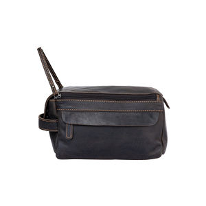 Bolsa de cuero Secciones con cremallera Artículos de tocador de cuero de vaca Aseo cosmético Viaje unisex Regalo del Día de la madre - Product Image 4