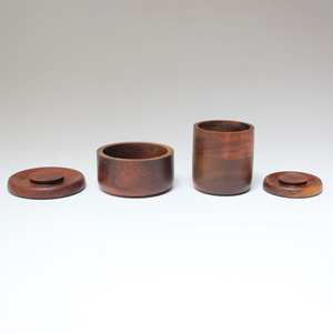 ชุดภาชนะทรงกลมทำจากไม้ธรรมชาติสีน้ำตาลเข้มชุดโหลไม้ธรรมชาติพร้อมฝาปิดสำหรับผลิตในเวียดนาม - Product Image 5