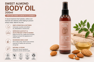 Aceite de Almendras Dulces de Marca Privada 200ml OEM |   Aceite Corporal de Almendras 100% Puro |   Cuidado Hidratante para Estrías |   Hecho en España, UE - Product Image 2