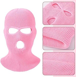 Custom 3 Hole Winter Balaclava Ski Mask Full Face Cover Warm Knitted Face Mask Outdoor Sports Unisex Wholesale Headwear - Product Image 3