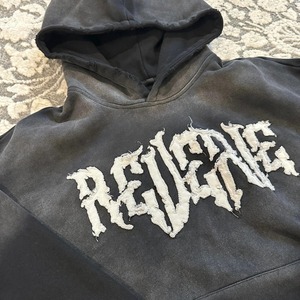 Personnalisé de haute qualité recadrée poids lourd Vintage en détresse broderie Patch unisexe 450 gsm acide lavé sweats à capuche pour hommes - Product Image 1