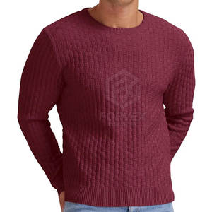 Pull en coton/laine tricoté chaud et respirant pour homme, matière extensible à l'avant, ajustement confortable, toucher doux, style moderne d'hiver - Product Image 1