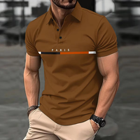 Vente en gros de polos imprimés Paris avec motif de logo personnalisé polos de golf à manches courtes respirants pour hommes en tissu tricoté formel