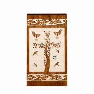 Urne funéraire en palissandre Boîte Arbre de Vie Design Mémorial Souvenir Urne funéraire décorative pour cendres - Product Image 1