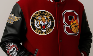 Veste universitaire universitaire personnalisée | Veste d'hiver à capuche Letterman en laine gaufrée et 100% coton - Product Image 3