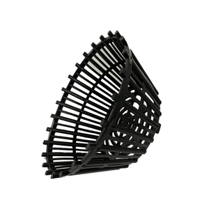 Panier à fleurs rond moderne en plastique PP écologique, noir non revêtu, élégant pour jardin extérieur, orchidées, usage domestique ou suspendu - Product Image 2