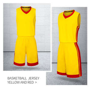 Uniforme de Baloncesto Amarillo y Rojo, Uniforme de Baloncesto Personalizado, Ropa de Baloncesto - Product Image 2