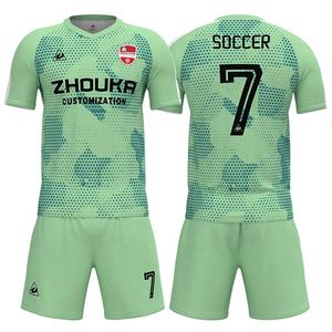 ชุดเสื้อฟุตบอลสำหรับผู้ใหญ่พิมพ์ลายได้ตามต้องการชุดเสื้อฟุตบอลสำหรับผู้ชายกางเกงขาสั้นผ้า100% โพลีเอสเตอร์ระบายอากาศได้ดีแห้งเร็วเป็นมิตรกับสิ่งแวดล้อม - Product Image 4