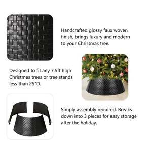 Collar de árbol de metal negro personalizado al por mayor, decoración elegante inspirada en la Navidad, soporte para árbol, decoración para el hogar, Año Nuevo, fiesta de Navidad - Product Image 3