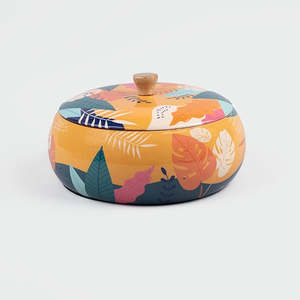 Casserole ronde en bois de luxe tropicale avec couvercle, chauffe-plat, pot de cuisson pour usage domestique, en aluminium - Product Image 3