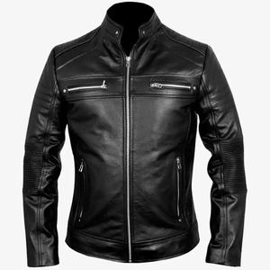 Veste en cuir décontractée sur mesure pour hommes, poches zippées, respirante, de haute qualité, prix de gros, veste en cuir pour hommes - Product Image 3