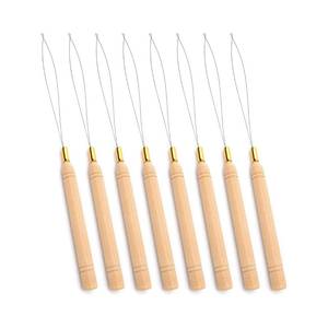 Nuevo Dispositivo de cuentas de aguja enhebrador de bucle de barba de madera para Micro Link Mango antideslizante Micro Nano Beads herramienta de extensión de cabello - Product Image 5