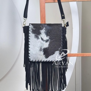 High Quality Women Large Capacity Cowhide Suede Leather Flap Crossbody Bag Handmade Leather Luxury Designer <b>Fringe</b> Shoulder Bag - Product Image 1