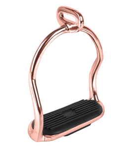 Estribos de silla de montar inglés ecuestre de acero inoxidable islandés dorado rosa, seguridad antideslizante duradera, alta calidad personalizada - Product Image 1