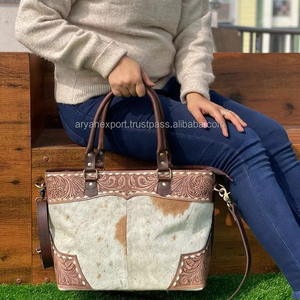 ODM OEM High Quality Hand Tooled Leather Women's Conceal Carry <b>Tote</b> <b>Bag</b> Manufacturer 2024 Genuine Cow Leather Crossbody Handbags - Product Image 4