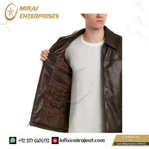 Blouson aviateur d'hiver taille XL pour hommes en cuir végétalien coupe-vent respirant tissu léger surdimensionné Service OEM disponible - Product Image 4