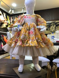 Nuevo especial impresión vestido de túnica vestido volantes bebé vestido de diseño 1-3 años de edad chica vestido de lujo - Product Image 2