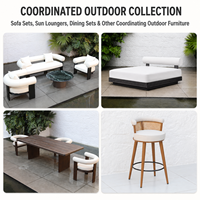 Conjunto de Sofás de Exterior Resistentes a la Intemperie, Asientos Profundos, Estructura Metálica, Muebles de Patio para Hoteles y Resorts, OEM Personalizado