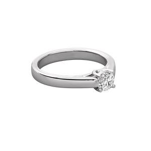 Bague solitaire en or 18 carats avec diamant brillant - Product Image 4