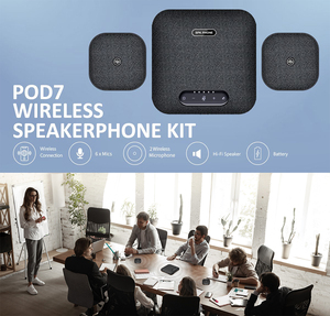 Bộ loa không dây di động pod7-Loa hội nghị <span class=keywords><strong>Full</strong></span>-<span class=keywords><strong>duplex</strong></span> với mics cho các cuộc họp rõ ràng - Product Image 2