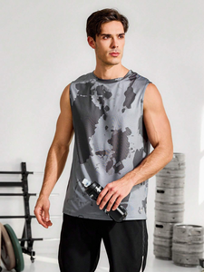 Débardeurs Muscle Fit sans manches 100% coton avec logo personnalisé pour hommes, débardeur imprimé par sublimation, sans manches, pour l'entraînement, prix d'usine - Product Image 4