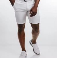 Blanc décontracté Golf Polyester hommes Shorts Logo personnalisé séchage rapide humidité entraînement couleur unie Cargo Shorts Golf pantalons courts