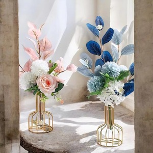 Gold Metal <b>Wire</b> Vase Elegant and Modern Decorative <b>Flower</b> Holder Perfect for Home Office Tabletop Decor From India - Product Image 4