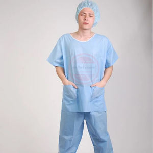 Robe de Patient pour hôpital | Robe unisexe ample de haute qualité à manches courtes pour patients | Robe jetable pour patients - Product Image 4