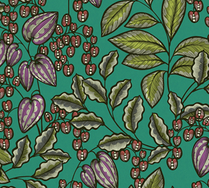 Hecho en Alemania-Rollos de papel tapiz de lujo Floral Verde Rojo Púrpura Negro Papel tapiz de contrato no tejido para hotel-10,05x0,53 M - Product Image 4