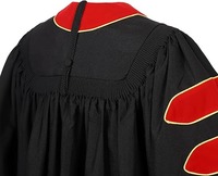 Robe de graduation doctorale de luxe unisexe et capuchon de doctorat à 8 pans, ensemble pour la tenue académique