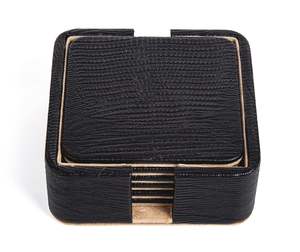 แผ่นรองแก้วและจานรองแก้วทำจากหนังแท้แปดเหลี่ยมกันน้ำทนความร้อนกันลื่นระบายอากาศทันสมัย - Product Image 5