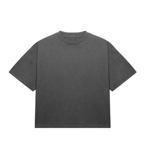 Ropa de calle de hombre de alta calidad, camisetas cuadradas recortadas de gran tamaño, camiseta gráfica 100% de algodón de peso pesado para hombre - Product Image 2