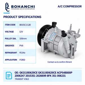 Compressore AC Personalizzabile Bohanchi per <span class=keywords><strong>Ford</strong></span> Transit <span class=keywords><strong>Courier</strong></span> H1BH19D629DB H1BH19D629DA VS14 12V - Product Image 2