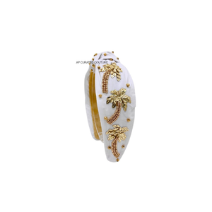 Turbante de Moda Ap Curated Couture, Accesorio para el Cabello con Diseño Festivo, Adornado a Mano, Elegante, para Eid y Ramadán, en Crepé/Veludo Puro Bordado - Product Image 4