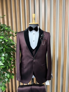 Wholesale Cheap Hot Sale Custom Made <b>Viscose</b> And <b>Polyester</b> <b>Fabric</b> Men Elite Suit Wedding Groom's & Business Suit For Men - Product Image 2