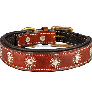 Eavy-collar de perro de cuero acolchado suave para todas las razas, con hebilla de latón ajustable y anillo - Product Image 5