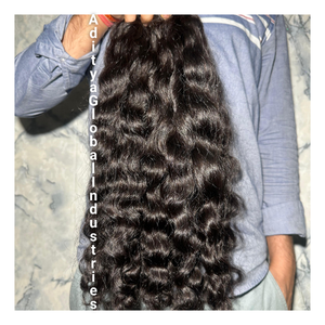 100% cheveux humains vierges bouclés naturels cheveux indiens bruts en vrac produits humains et de haute qualité cheveux vierges bruts non transformés - Product Image 2