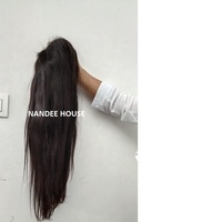 Perruque Lace Front Indienne Nandee House 100% Cheveux Humains Vierges Remy 24 Pouces Longueurs Extensions Full Lace Couleur Naturelle Cheveux de Bébé Brun Clair