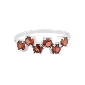 <b>Garnet</b> 925 Sterling <b>Silver</b> Men's <b>Ring</b> Rhodium Plated Fine Jewelry with Bezel Setting 3x3mm Round Gemstone and Cut Stone - Product Image 3