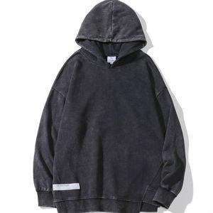 Sun faded Mens Oversized Hoodie Vintage Acid Wash Hoodie Baggy Cotton sudaderas con capucha Distressed Pullover Streetwear Hoodies - Product Image 2