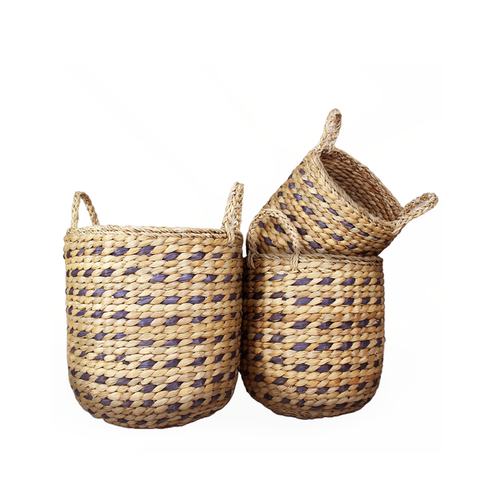 Eco-Friendly Kaisa Jute Seagrass Casual Wholesale Round and Cylinder Laundry Basket with Two Handle strong Durable Easy to carry