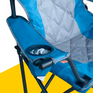 Chaise pliante en métal bleu au design moderne avec porte-gobelet à eau pour pique-niques en plein air, camping, pêche, jardin, prêt à expédier - Product Image 4
