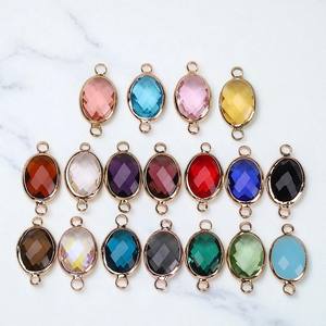 Double Bail Oval Clear <b>Quartz</b> Gemstone Charm Connector - 925 Silver Bezel Charms - Wholesale DIY Connector Making <b>Bracelet</b> - Product Image 2