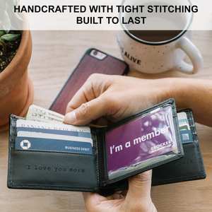 Cartera de cuero multitarjeta informal retro ultrafina para hombre de la mejor calidad, función RFID, cierre de cremallera, regalo de socio de trabajo en el mejor - Product Image 4