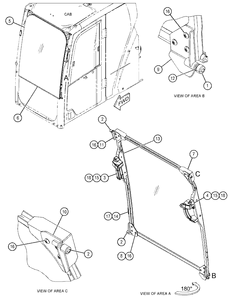 Vidrio delantero para excavadora Cat 306 307 308 311 312 313 320 323 325 330 336 <span class=keywords><strong>Caterpillar</strong></span> - Product Image 6