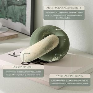 Decoración Moderna Minimalista para el Hogar, Adorno para Sala de Estar Estilo Rústico, Cadenas de Madera de 2 Eslabones, Nudos de Pino <span class=keywords><strong>Bohemios</strong></span> - Product Image 5