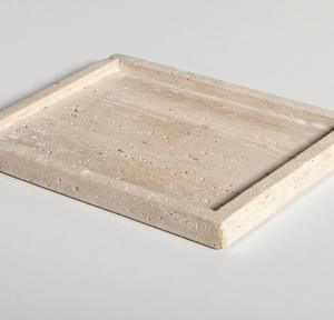 Plateau de service et de rangement en pierre naturelle de travertin de forme rectangulaire moderne de luxe, revêtement mural pour la salle à manger, la cuisine, résistant au feu - Product Image 5