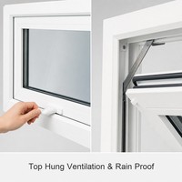 Fenêtre à auvent en PVC, à ouverture par le haut, ventilée, étanche à la pluie, double vitrage, écoénergétique